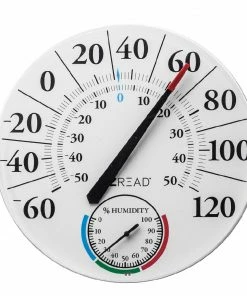 EZ Read 12.5 Dial Thermometer with Hygrometer 840-1212 - Thermometers & Weather Gauges