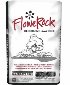 FloweRock 0.5 Cu. Ft. Black Lava Rock Nugget - 2BN-M - Landscape Rocks