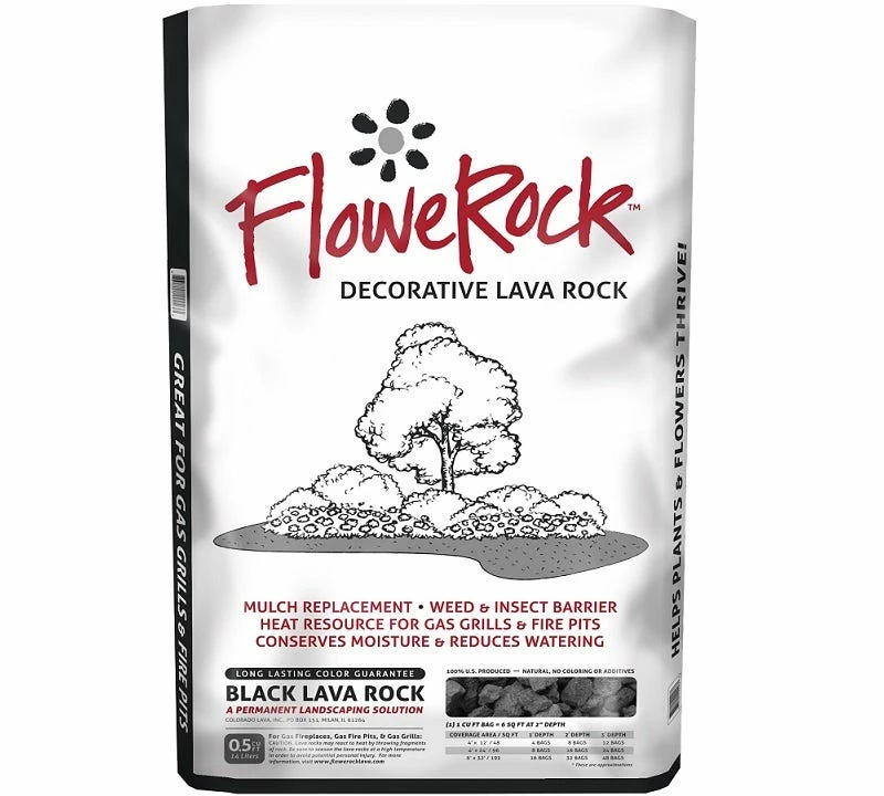 FloweRock 0.5 Cu. Ft. Black Lava Rock Nugget - 2BN-M - Landscape Rocks 1 FloweRock 0.5 Cu. Ft. Black Lava Rock Nugget - 2BN-M - Landscape Rocks
