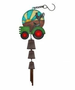 RK Brand Alpine Rooster on a Tractor Wind Chimes - LJJ1470HH