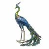 Alpine Metallic Peacock Outdoor Décor with Glossy Finish JUM208 - Garden Accessories