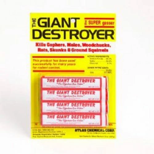 The Giant Destroyer Super Gasser Mole & Gopher Killer, 4 Pack - 333 - Animal Repellants 1 The Giant Destroyer Super Gasser Mole & Gopher Killer, 4 Pack - 333 - Animal Repellants
