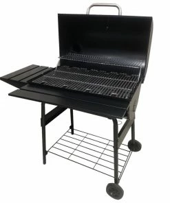 217 Grilling Company 217 Grilling Co. 30" Barrel Grill with Front & Side Shelf - CG2001301-GY - Charcoal Grill -Cheap Lawn Shop ba1917061696968bfe5ee333757445b70e7561cb 540790018 3