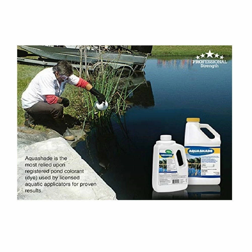 SePRO Applied Biochemists Aquashade Pond Treatment Aquatic Plant Growth Control, 1 Gallon - 1510.41 - Lake Dyes 2 SePRO Applied Biochemists Aquashade Pond Treatment Aquatic Plant Growth Control, 1 Gallon - 1510.41 - Lake Dyes - Image 2