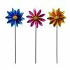 Alpine Metal Floral Wind Spinner Stake - LJJ1144A - Garden Accessories