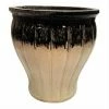 Various Brands Curvy Fluted Planter, Black Cream, Medium - MJY205BKCM - Planters
