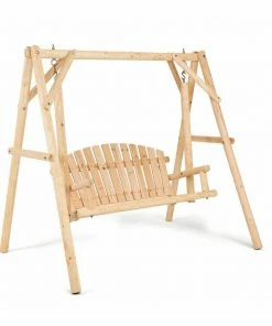 Kingfield Enterprise Maple Ridge Wooden Log Swing - 87-680-0204 - Swings & Hammocks