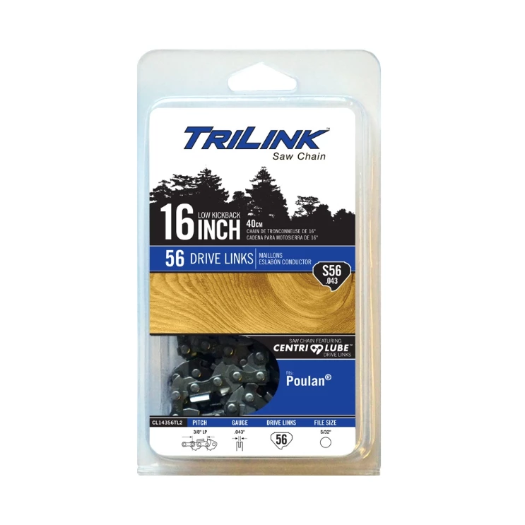 TriLink Saw Chain 16 inch Chain w/ 56 Drive Links CL14356TL2 - Chainsaw Parts & Accessories 1 TriLink Saw Chain 16 inch Chain w/ 56 Drive Links CL14356TL2 - Chainsaw Parts & Accessories