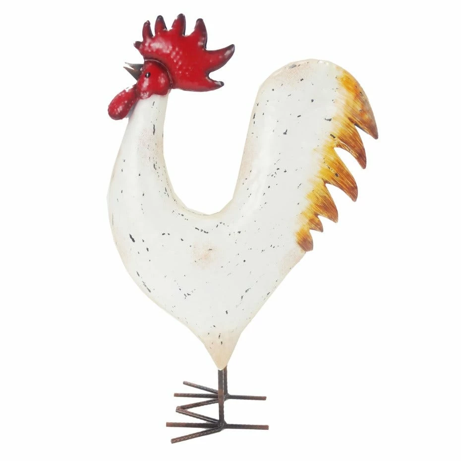 RK Brand Alpine White Metal Standing Rooster Décor - KOC266HH - Garden Accessories 1 RK Brand Alpine White Metal Standing Rooster Décor - KOC266HH - Garden Accessories