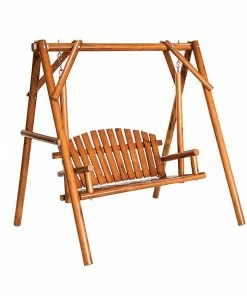 Cheap Lawn Shop 23 Various Brands Maple Ridge Treated Log Swing - 88-537-0204 - Swings & Hammocks