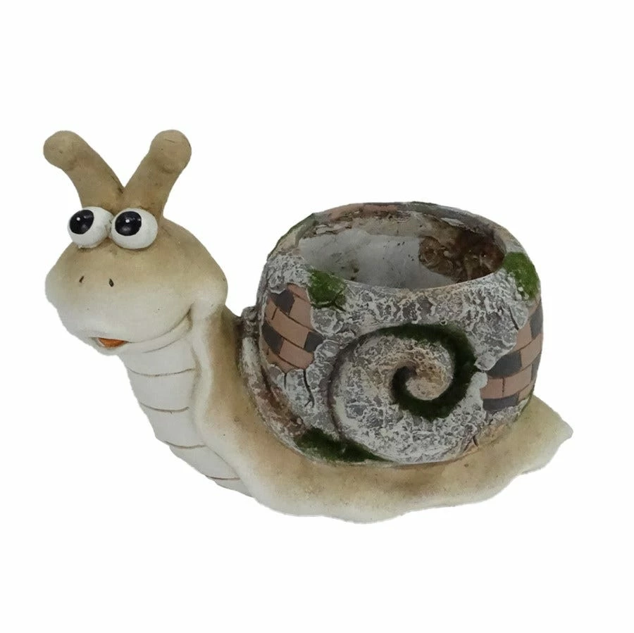Alpine Light Brown Snail Statue Pot Planter - HEH412 - Decorative Planters 1 Alpine Light Brown Snail Statue Pot Planter - HEH412 - Decorative Planters