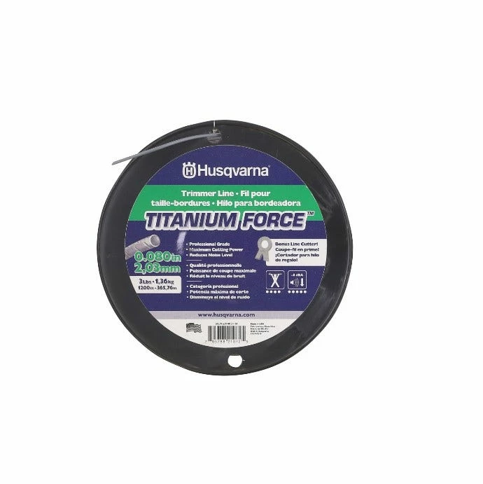 Husqvarna Titanium Force Trimmer Line, 0.080 in. Gauge, 3 lb. Spool - 639005114 - Lawn Mowers & Lawn Care 1 Husqvarna Titanium Force Trimmer Line, 0.080 in. Gauge, 3 lb. Spool - 639005114 - Lawn Mowers & Lawn Care