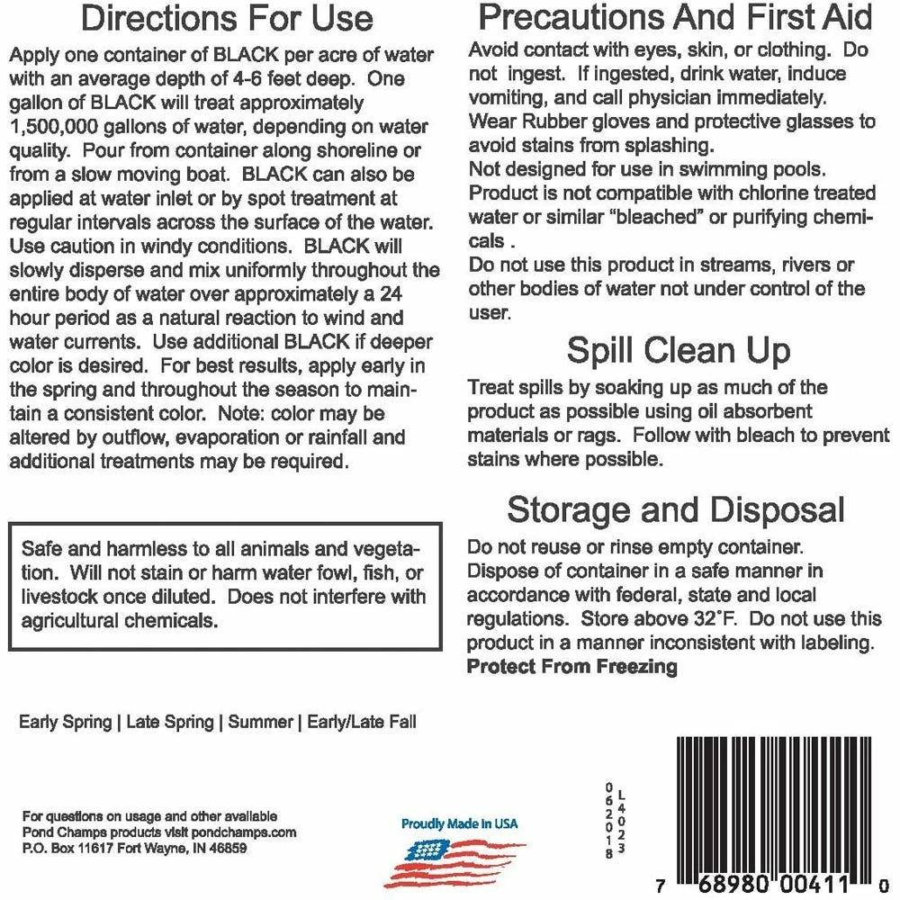Pond Champs Black Lake & Pond Dye, 1 Gallon - 00411 - Lake Dyes 3 Pond Champs Black Lake & Pond Dye, 1 Gallon - 00411 - Lake Dyes - Image 3