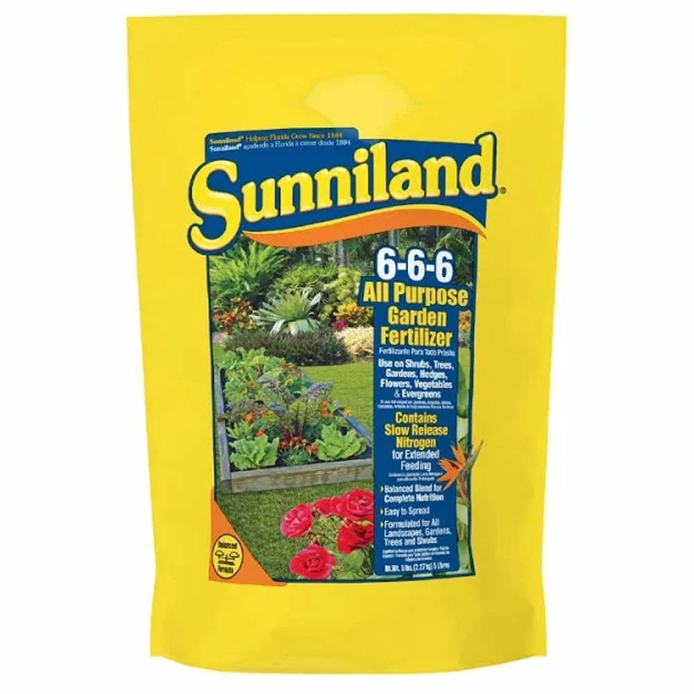 Sunniland All Purpose Lawn & Garden Fertilizer 6-6-6, 5 Pounds - 125876 - Fertilizers & Plant Food 1 Sunniland All Purpose Lawn & Garden Fertilizer 6-6-6, 5 Pounds - 125876 - Fertilizers & Plant Food