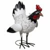 Alpine White Spotted Rooster Statue - JUM394 - Garden Accessories