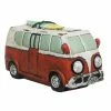 Alpine Solar Red Bus With Led Light - QWR866SLR-RD - Garden Accessories