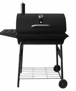 217 Grilling Company 217 Grilling Co. 30" Barrel Grill with Front & Side Shelf - CG2001301-GY - Charcoal Grill